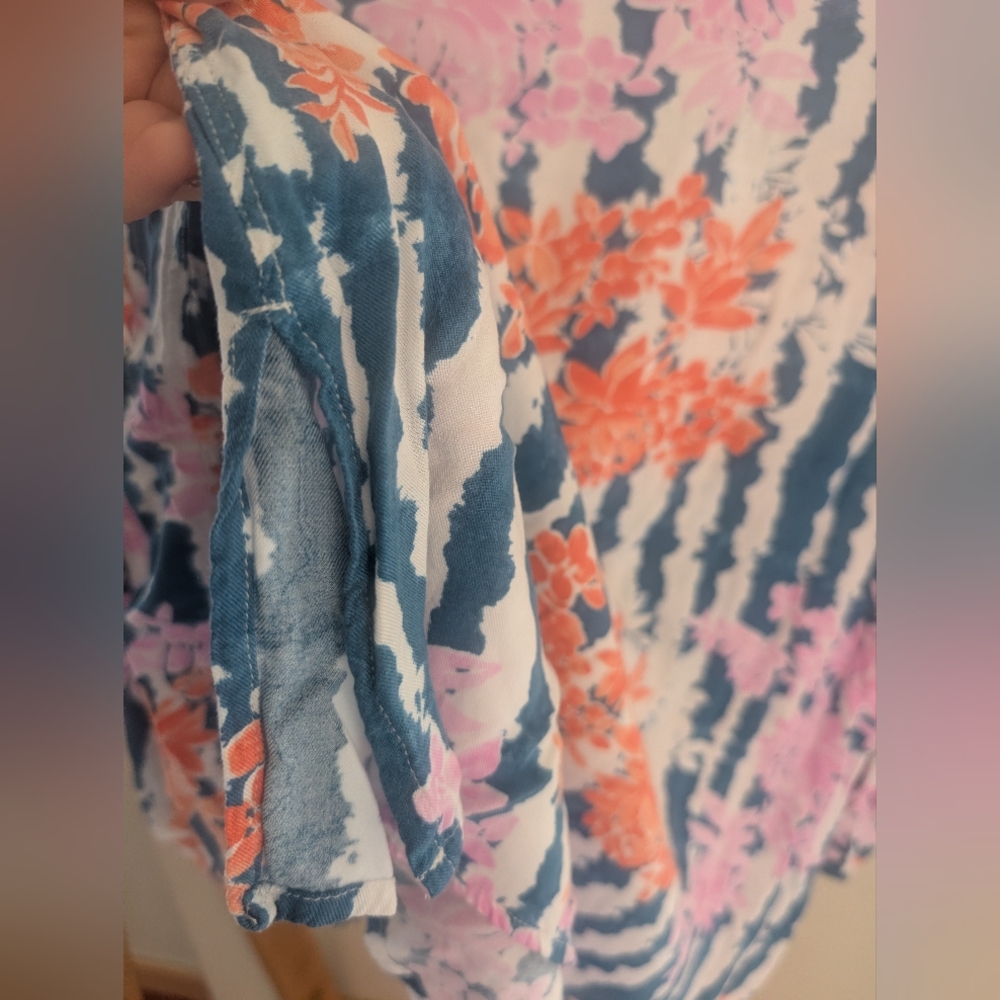 Ruby Rd. Blouse with Pink and Orange Floral Accents - Picture 9 of 9